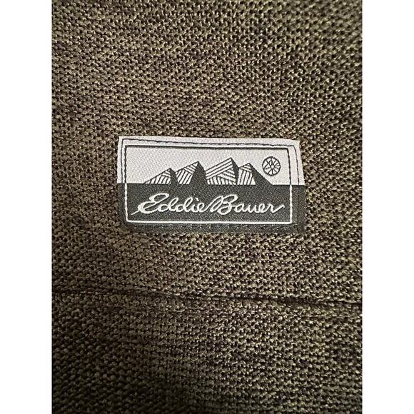 Eddie Bauer Sweater Mens XXL Gray Blue Fleece 1/4 Snap Pullover Lined Pockets - Picture 5 of 7